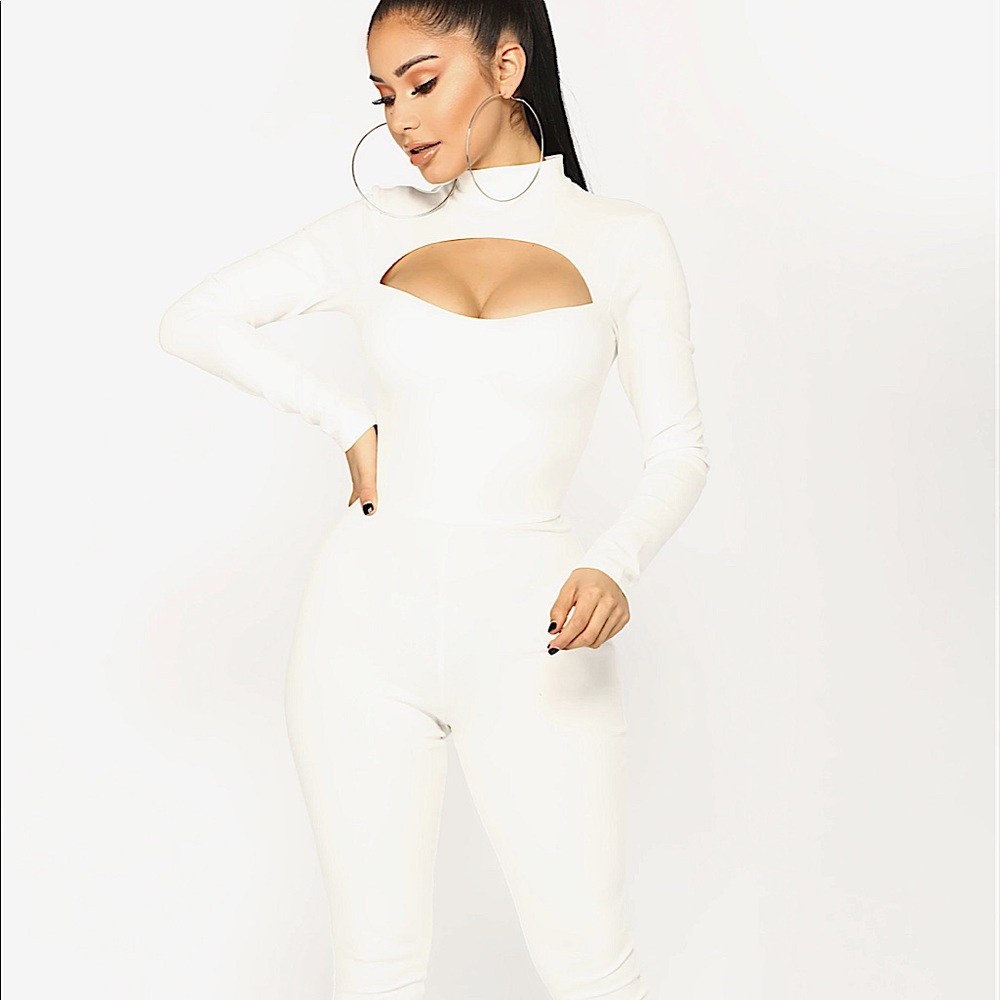 NWT White Fashionova Jumpsuit